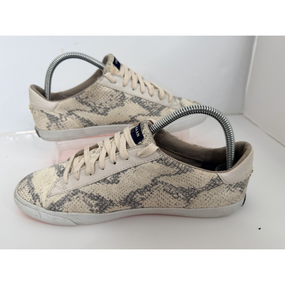 Cole Haan W16226 Women's 8B Snake Print Lace Up Sneakers Casual Comfort
